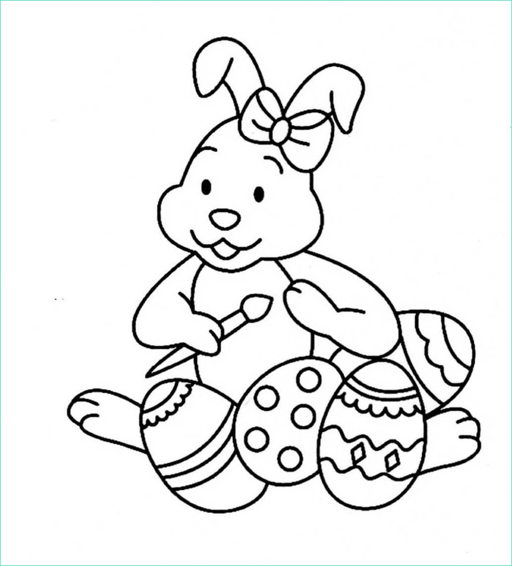 Coloriage Lapin Paques Beau Collection Coloriage Lapin Paques