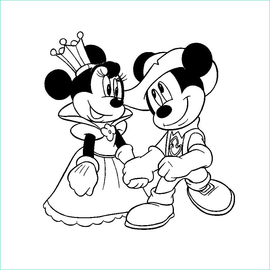 Coloriage Mickey Minnie A Imprimer Gratuit Beau Image Coloriage Prince Mickey Et Princesse Minnie à Imprimer