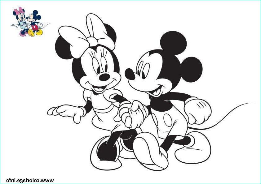 Coloriage Mickey Minnie A Imprimer Gratuit Beau Stock Coloriage Disney Minnie Et Mickey Se Baladent Dessin