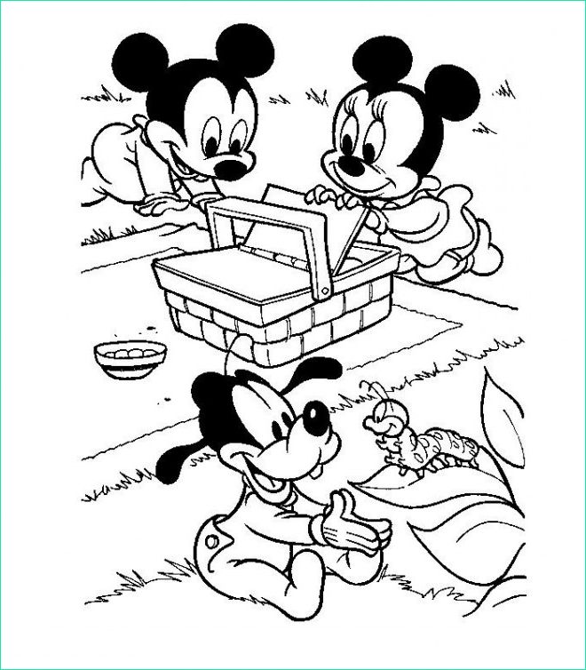 Coloriage Mickey Minnie A Imprimer Gratuit Inspirant Galerie Coloriage Les Petits Mickey Minnie Et Pluto En Picnic
