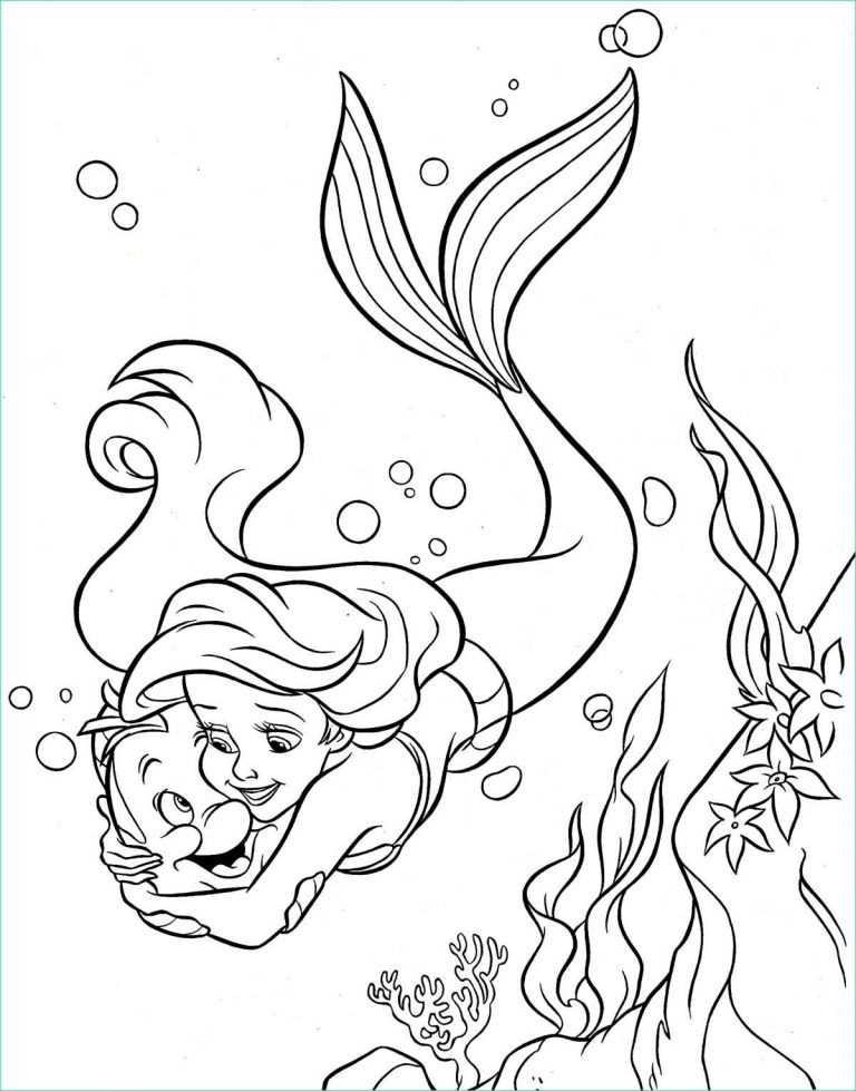 Coloriage Princesse Sirene Élégant Photos Coloriages Petite Sirène 