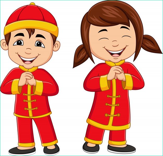 Dessin De Chinois Impressionnant Collection Enfants Chinois De Dessin Animé Portant Un Costume Chinois