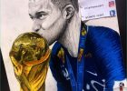 Dessin De La Coupe Du Monde 2018 Impressionnant Images Portrait De K Mbappe Avec La Coupe Du Monde 5h De Travail