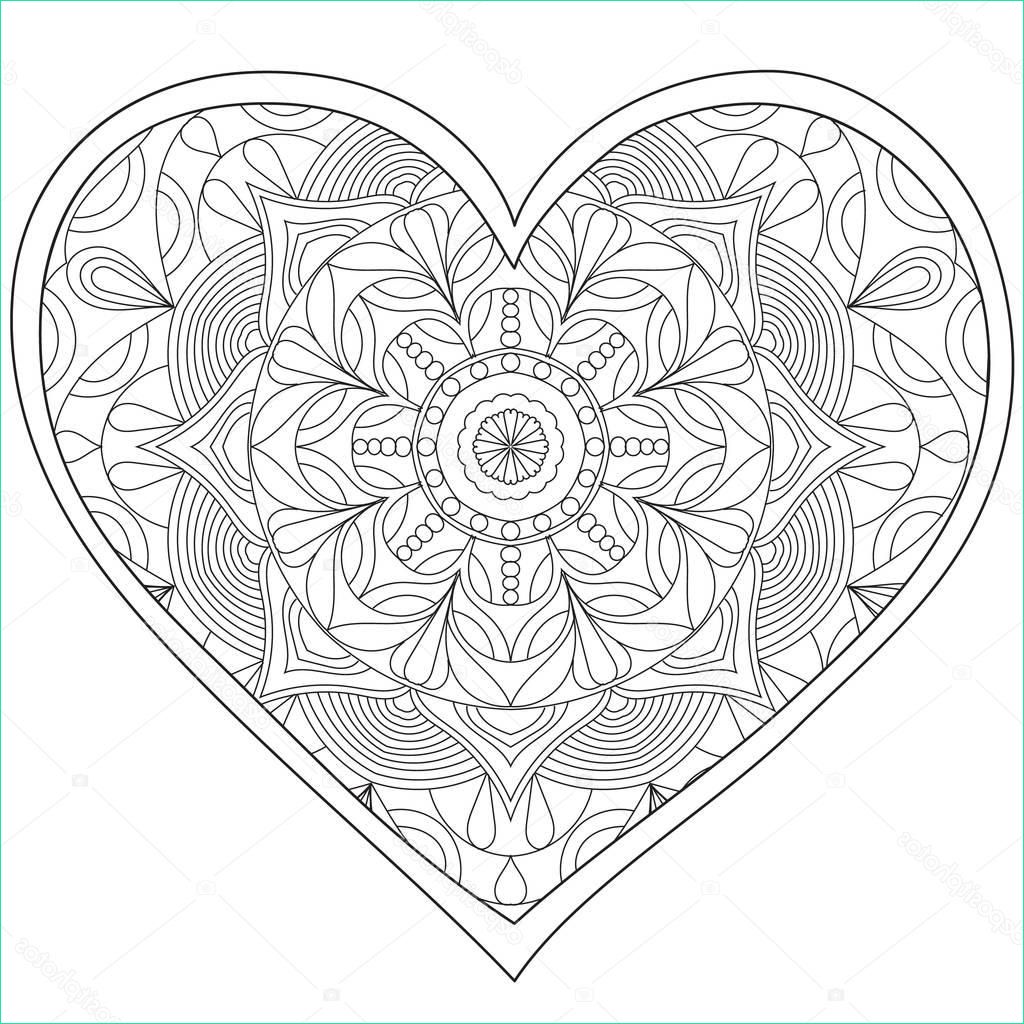 Dessin De Mandala De Coeur Cool Galerie Coeur Amour Circulaire Mandala Pour Adultes Livre De