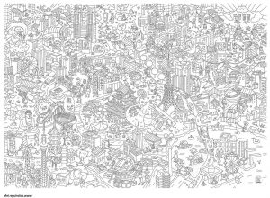 Dessin Grand Cool Galerie Coloriage Xxl Omy Grand Poster A Colorier tokyo Dessin