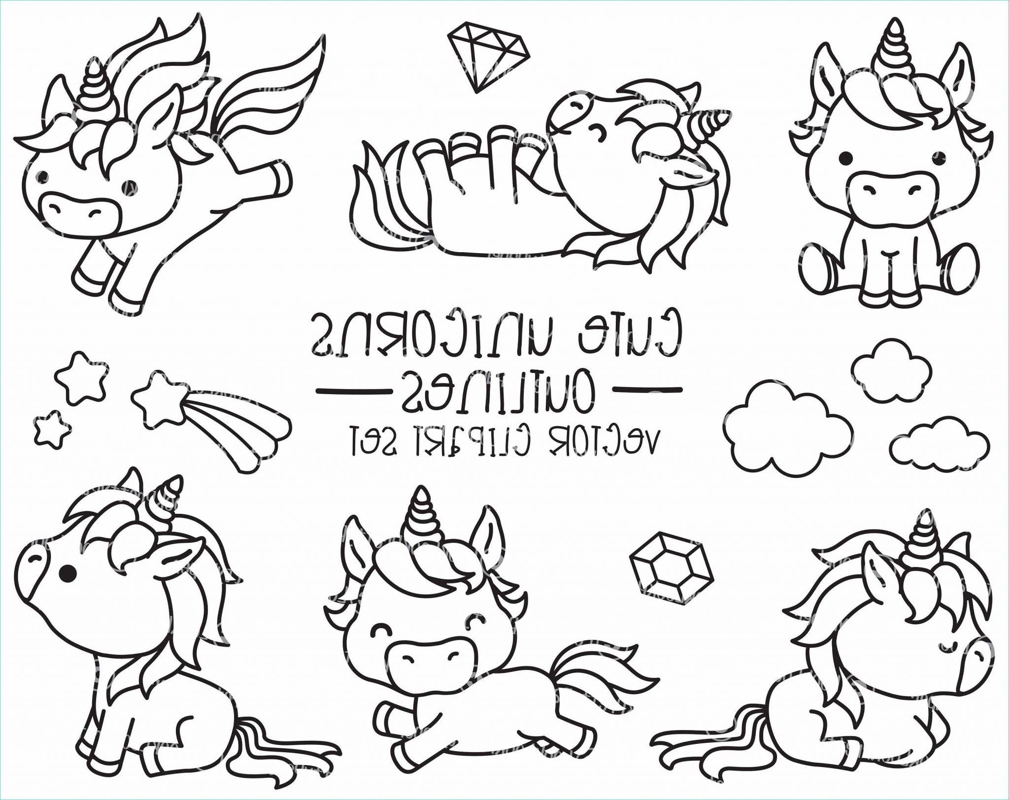 Dessin Unicorn Bestof Stock Premium Vector Clipart Kawaii Unicorns ...