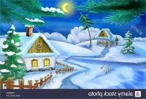 Dessin Village De Noel Impressionnant Collection L Hiver Dans Un Vieux Village Traditionnel De L Ukraine à