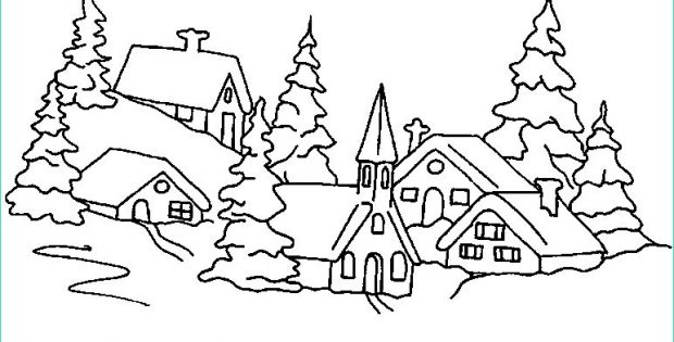 Dessin Village De Noel Nouveau Image Coloriage Chalets Et Maisons De