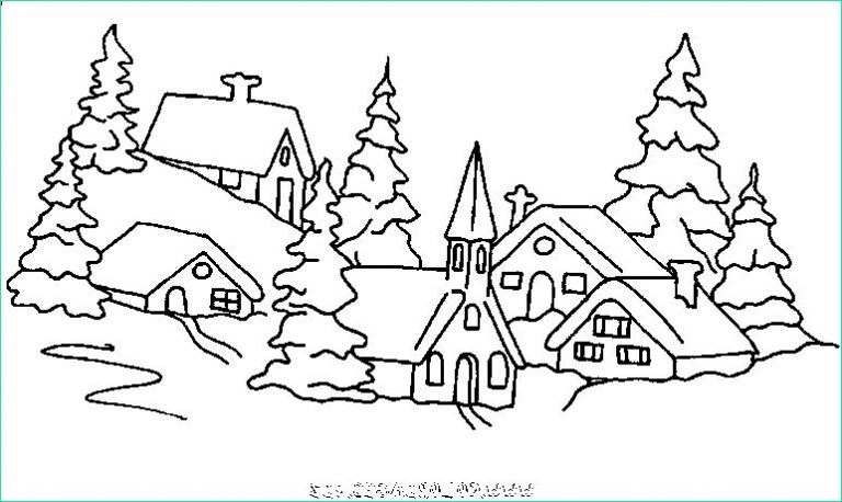 15 Beau De Dessin Village De Noel Photos  Coloriage  Coloriage