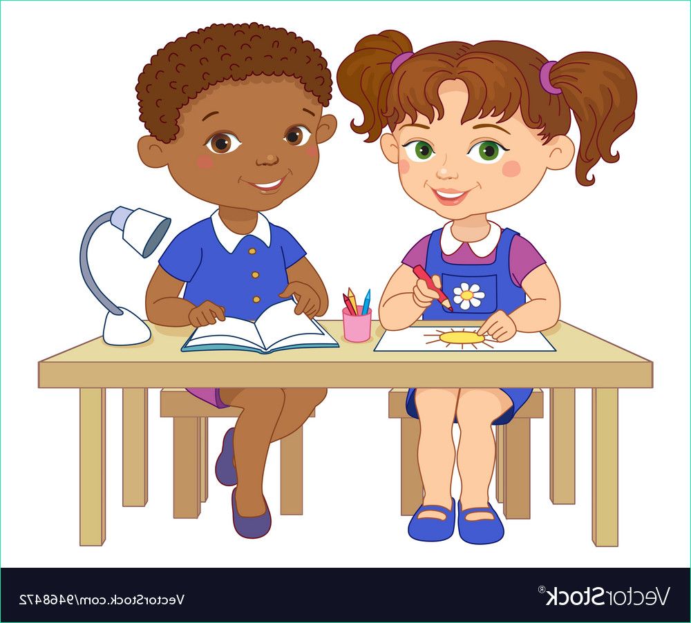 Eleves Dessin Cool Image Library Of Boy and Girl at Desk Svg Png Files Clipart Art 2019