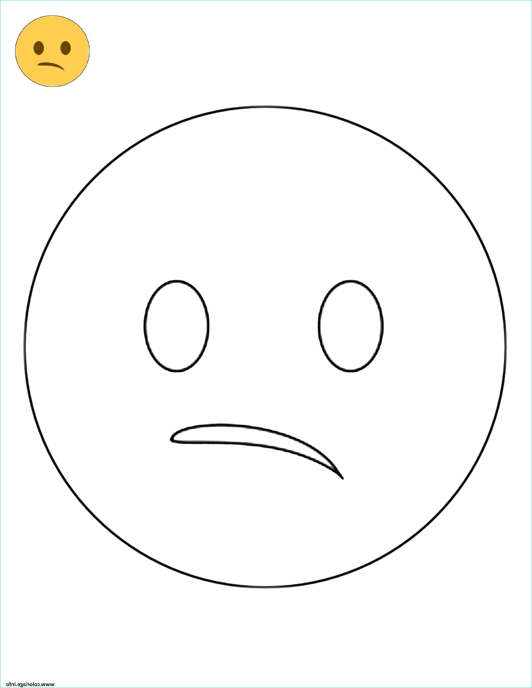 Emoji à Colorier Élégant Photos Coloriage Twitter Confused Face Emoji Jecolorie