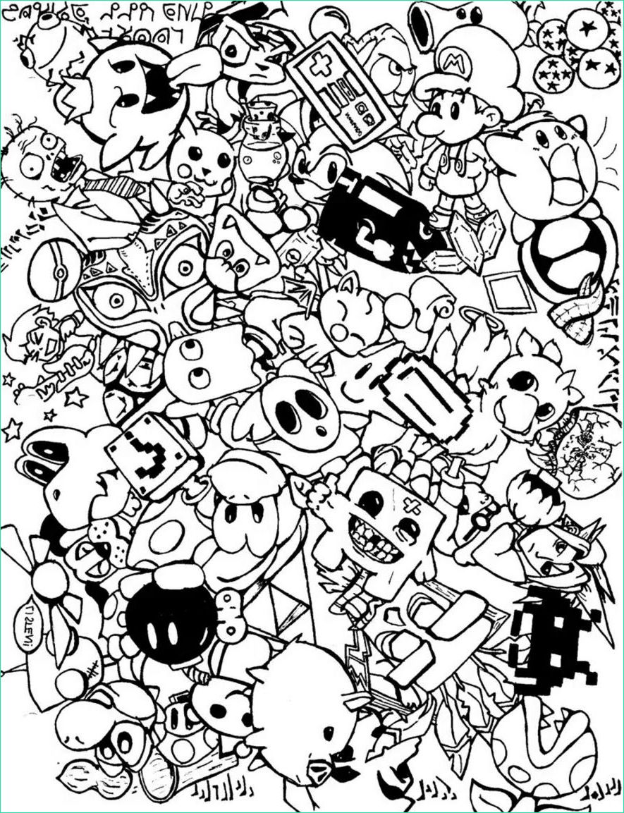 Image Kawaii A Colorier Inspirant Collection Kawaii Et Jeux Video Coloriage Kawaii Coloriages Pour