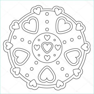 Mandala Coloriage Coeur Bestof Photos Coloriage Mandala De Coeur Simple — Image Vectorielle