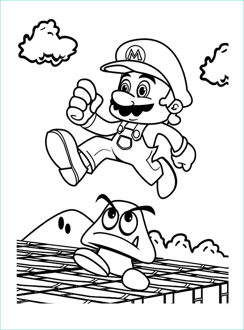 Mario à Colorier Cool Photos Mario Mario Bros Kids Coloring Pages