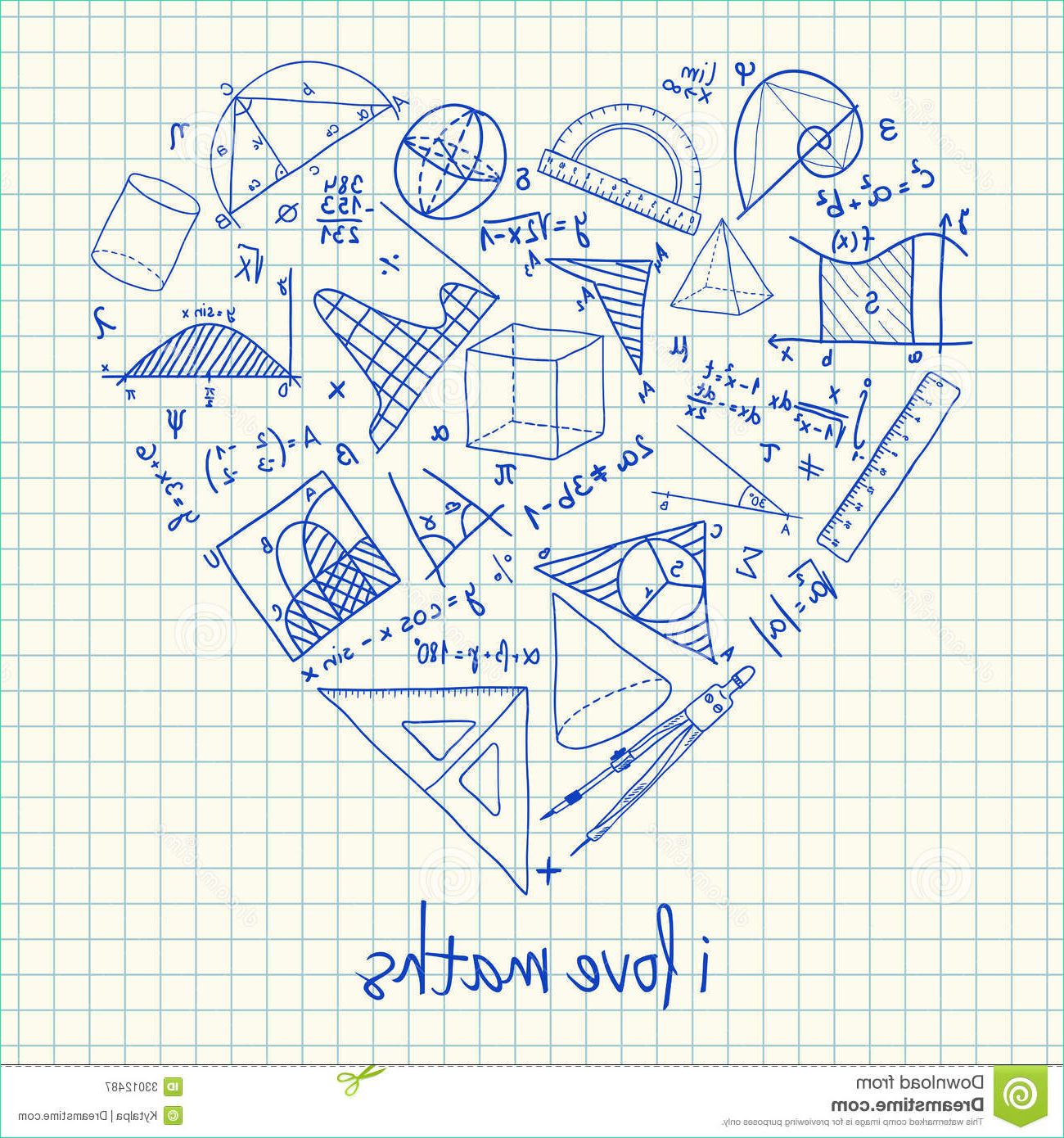 Mathematique Dessin Inspirant Galerie Maths Drawings In Heart Shape Royalty Free Stock