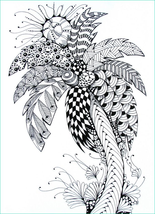Palmier Coloriage Beau Stock Art therapy Coloring Page Summer Palm Tree 8