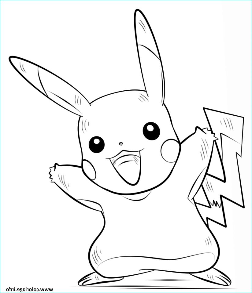 Pikachu Coloriage à Imprimer Beau Photographie Coloriage Pikachu Pokemon Dessin
