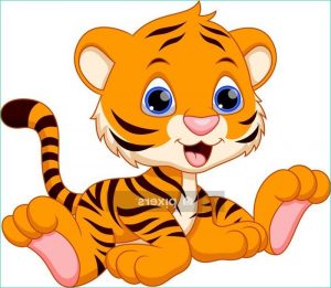 Tigre Cartoon Bestof Images Adesivo Da Parete Cute Baby Tigre Cartoon • Pixers