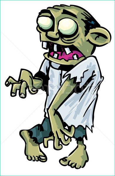 Zombie Dessin Nouveau Stock Cartoon Zombie with Exposed Brain Vector Illustration
