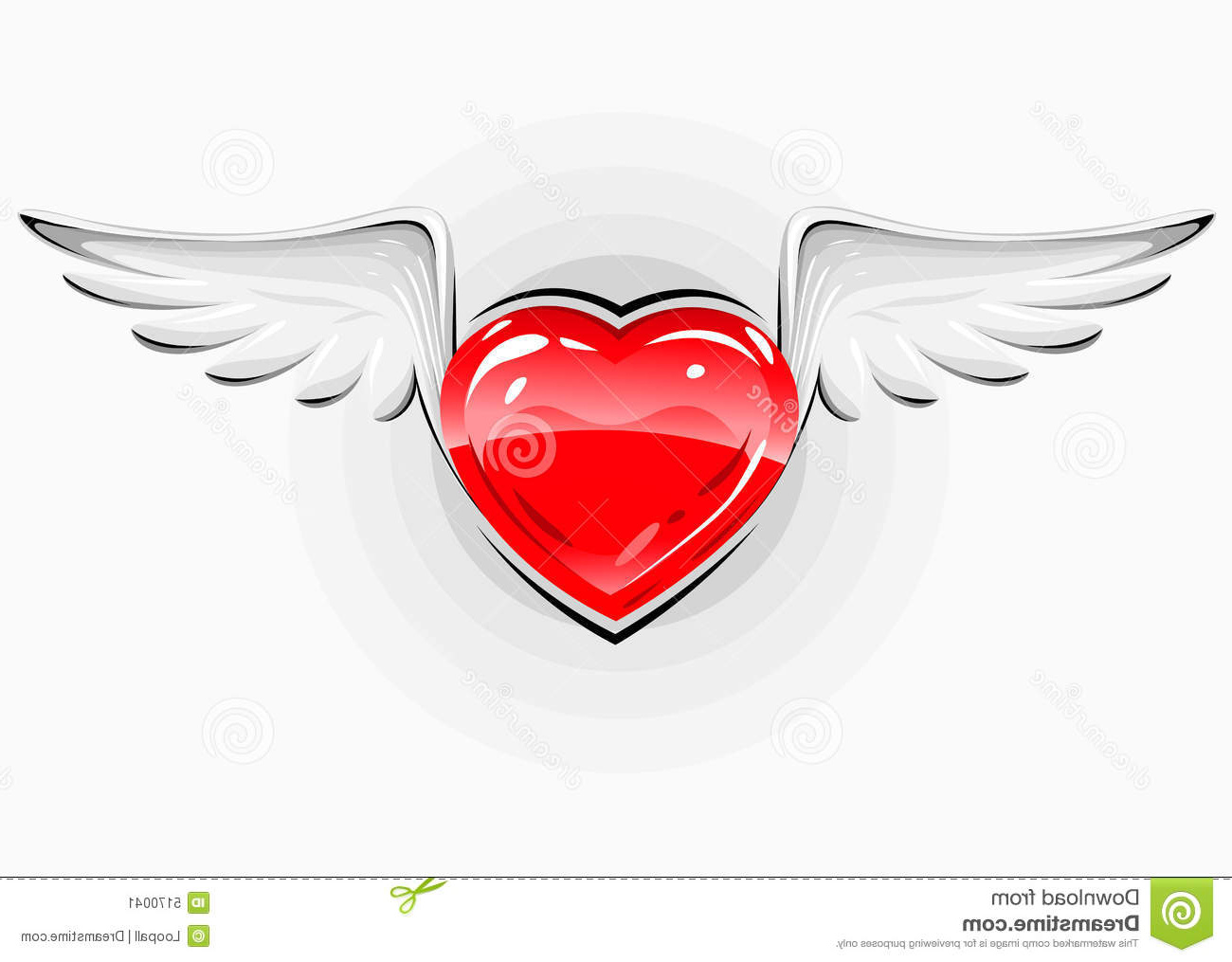 Coeur Avec Des Ailes Élégant Images Coeur Rouge D Amour Avec Les Ailes Blanches Image Stock