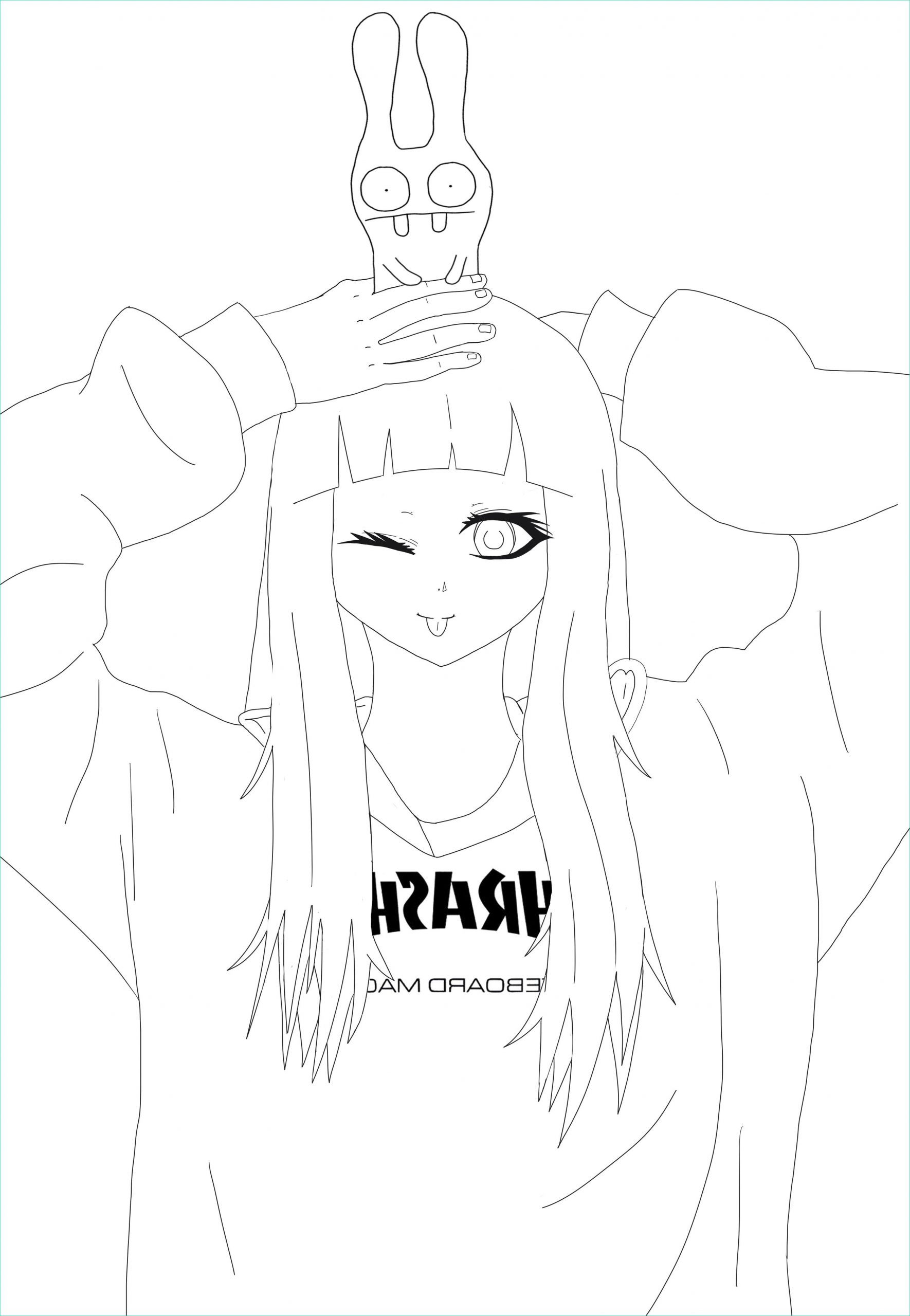 Coloriage Manga Fille Chat Cool Galerie Kawaii Thrasher Girl Jim Coloriage Kawaii Coloriages