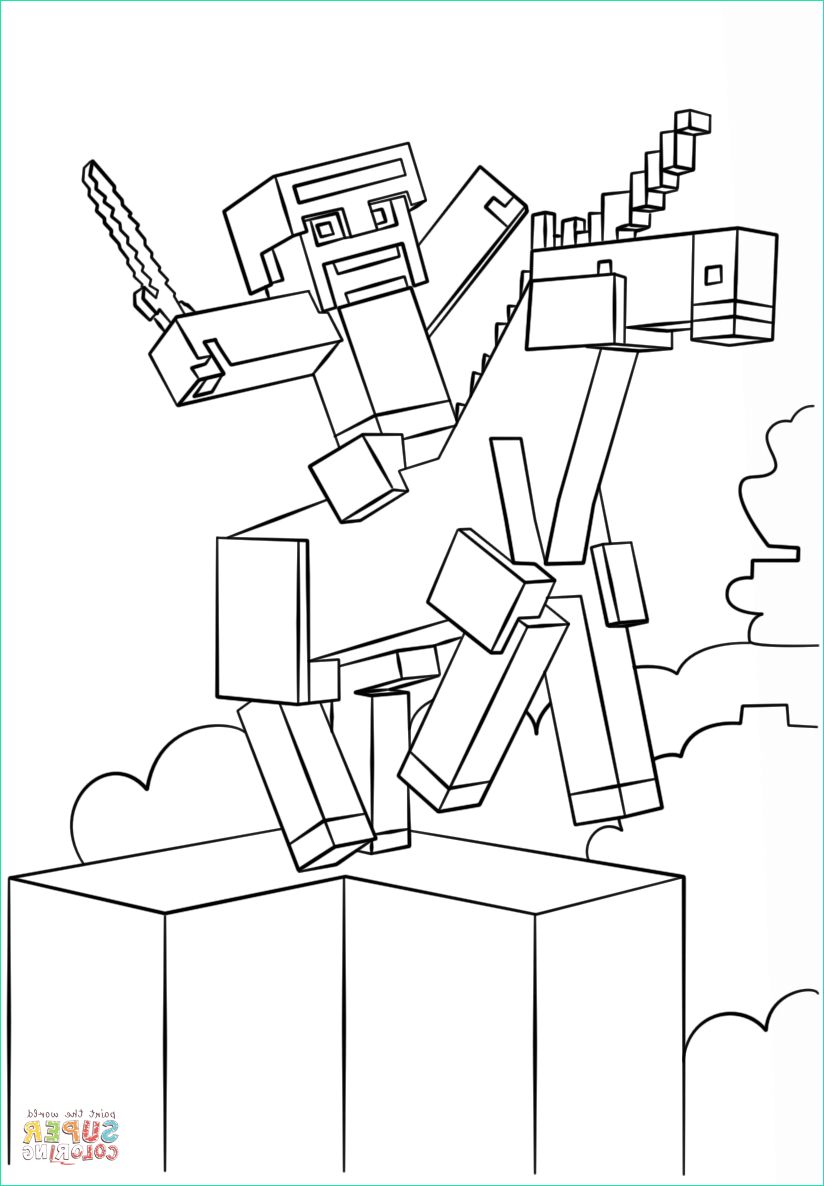 Coloriage Mincraft Beau Photographie Minecraft Unicorn Coloring Page