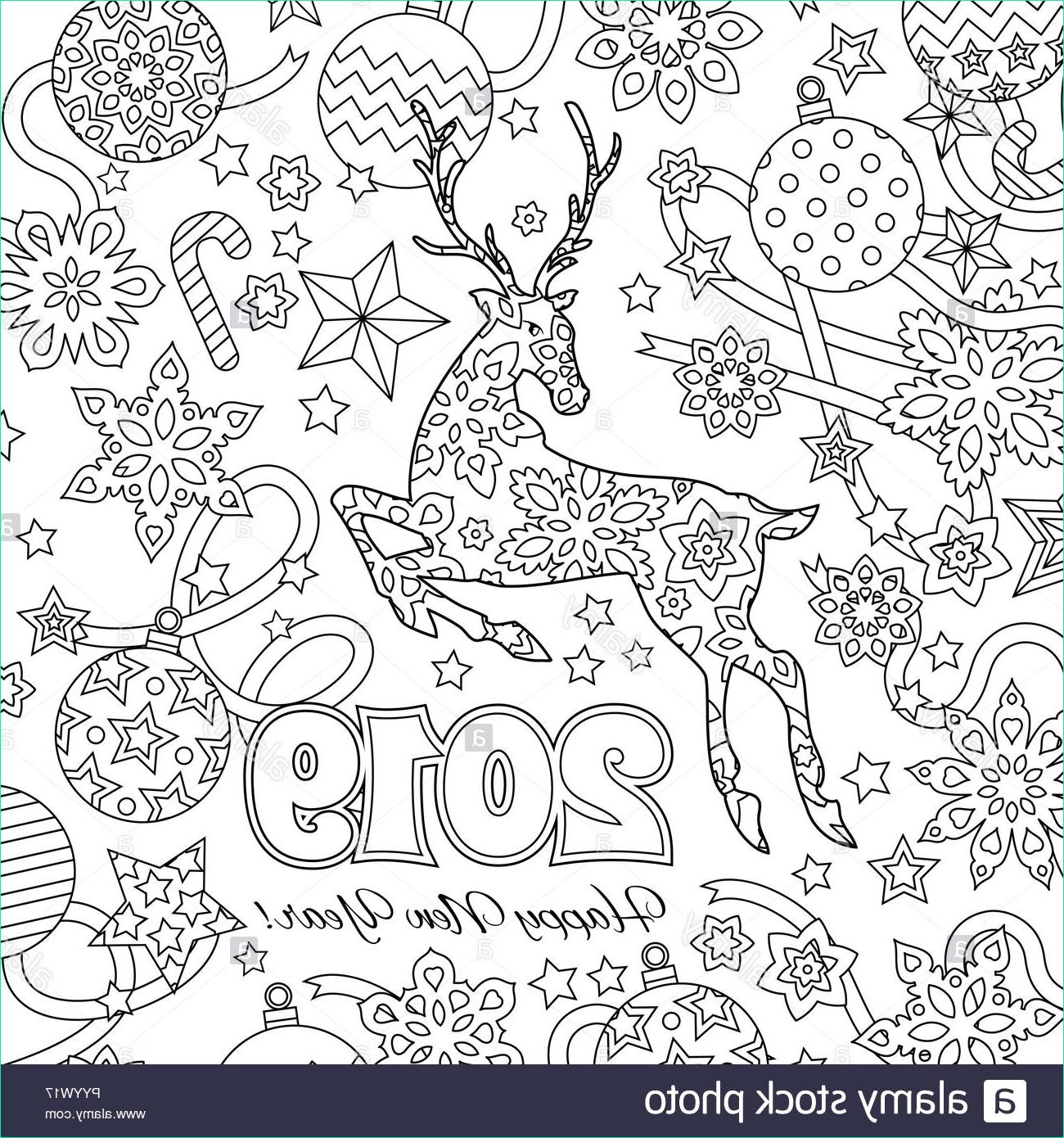 Coloriage Nouvelle Année Unique Collection New Year Congratulation Card with Numbers 2019 Deer and
