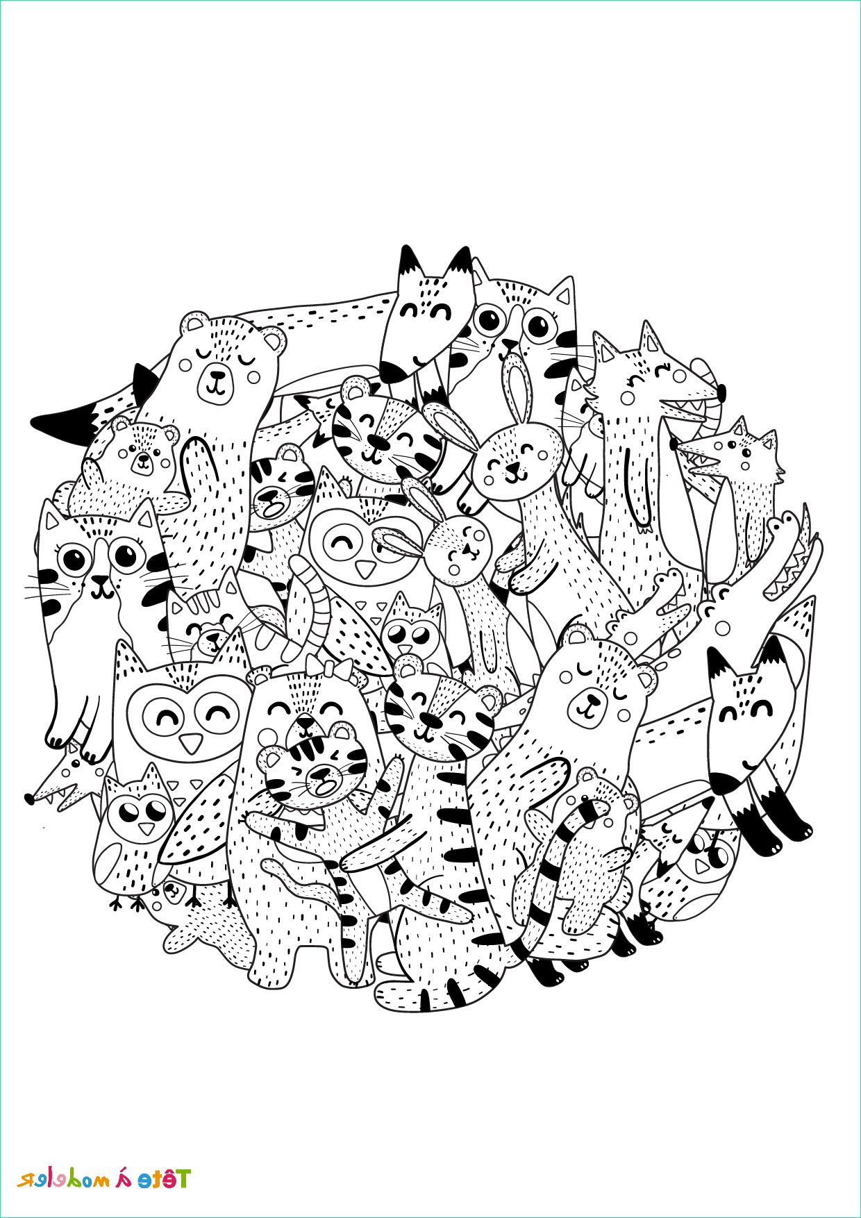 Coloriages Animaux Mignons Impressionnant Photos Coloriage Animaux Mignons Le Dessin De Tête à Modeler