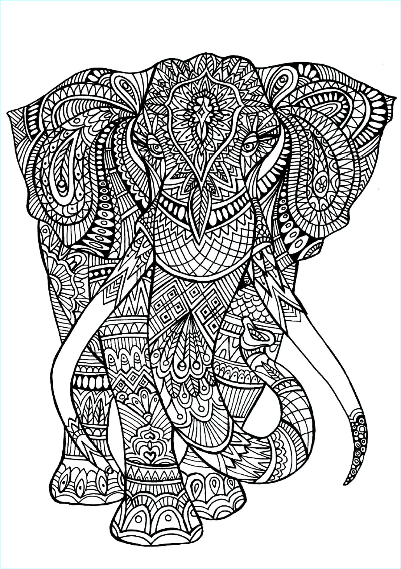Coloriages Mandala Animaux Luxe Photographie Anima Gros Elephant Eléphants Coloriages Difficiles