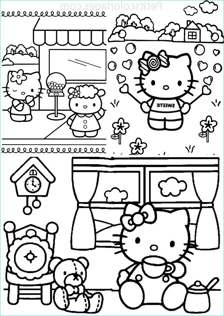 Dessin à Colorier Hello Kitty Beau Image Coloriage Hello Kitty St Valentin