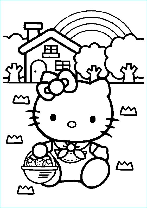 Dessin à Colorier Hello Kitty Cool Collection Coloriage Hello Kitty De Paques