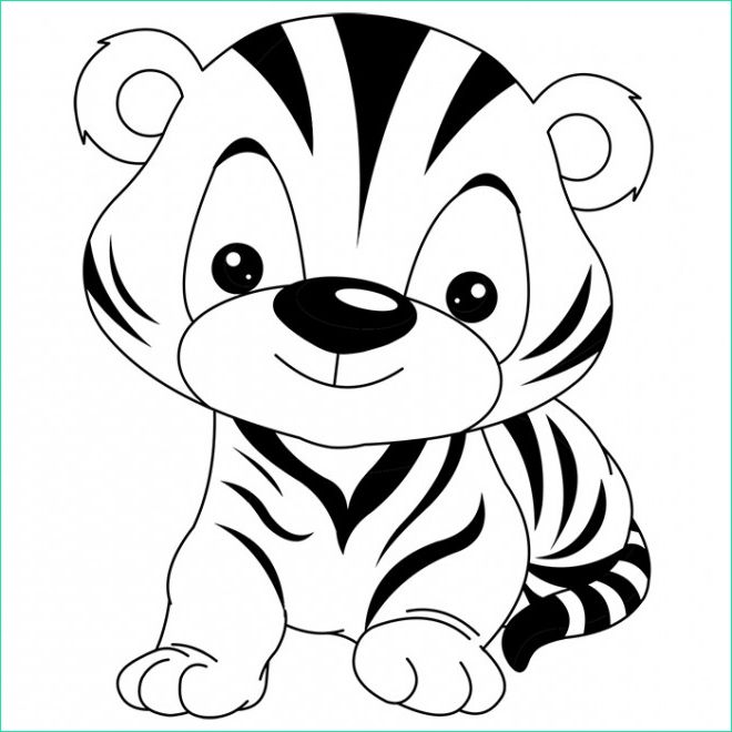 Dessin Animaux à Imprimer Unique Collection Coloriage Tigre Mignon Dessin Gratuit à Imprimer
