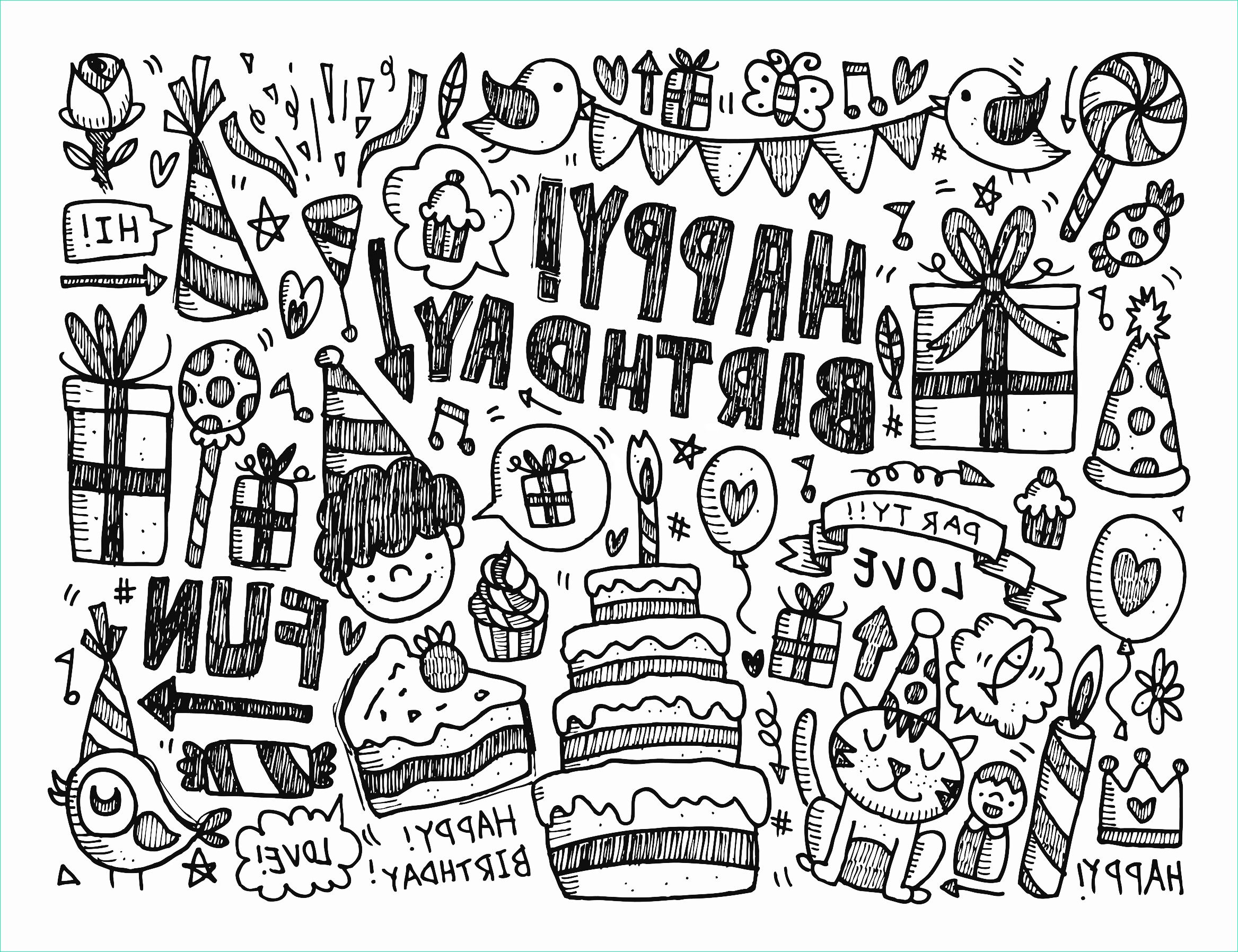 Dessin Bon Anniversaire Impressionnant Stock Doodle Joyeux Anniversaire Doodles Coloriages