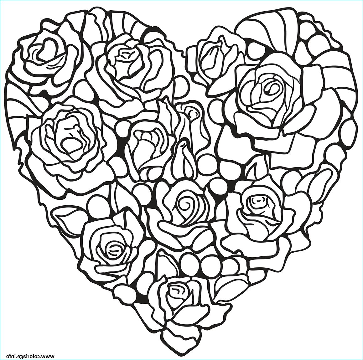 Dessin Coeur A Imprimer Cool Photos Coloriage Roses En forme De Coeur Jecolorie
