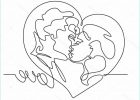 Dessin De Coeur D&#039;amour Luxe Photos Dessin Trait Continu Couple Baisers Amour Homme Femme