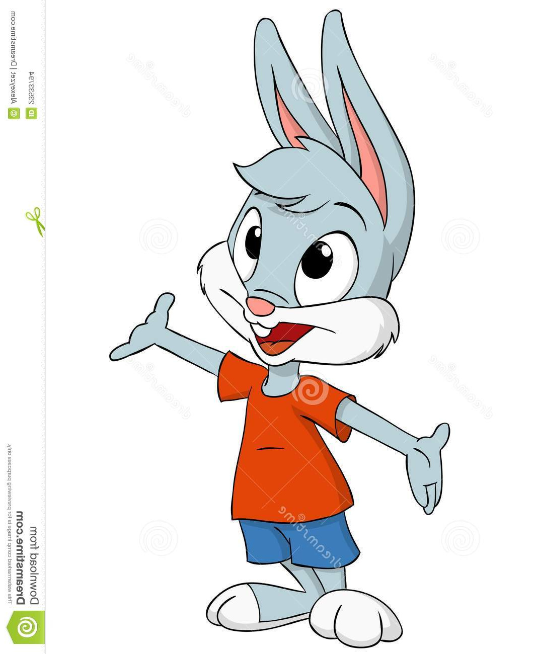 Dessins Lapin Élégant Photos Cartoon Easter Rabbit isolated White Stock