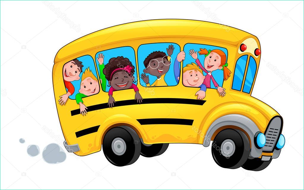 élèves Dessin Bestof Stock Autobus Scolaire Avec Des Élèves Heureux Enfant Dessin