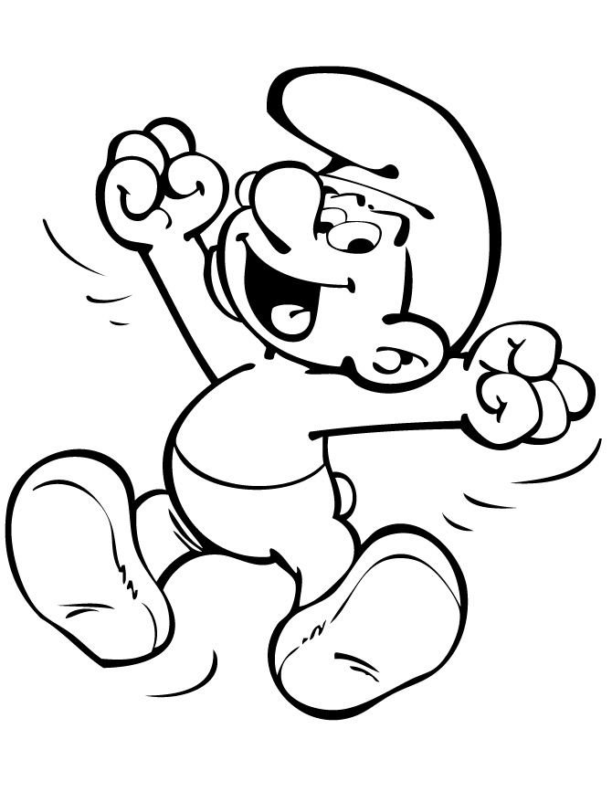 Joyeux Dessin Beau Photos Smurf Jumping for Joy Coloring Page
