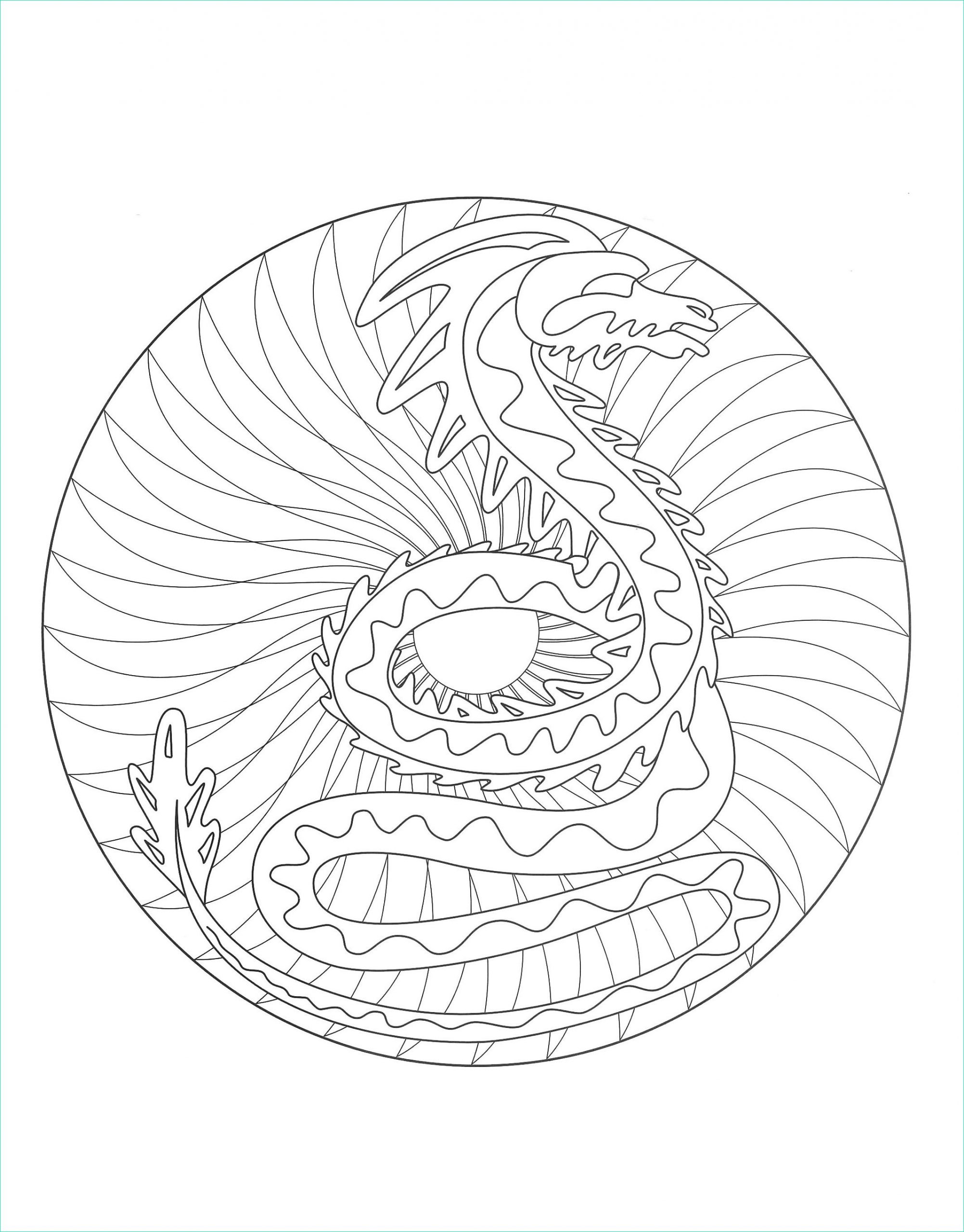 Mandala à Imprimer Difficile Dragon Unique Photographie Mandala Dragon 2 Mandalas Coloriages Difficiles Pour