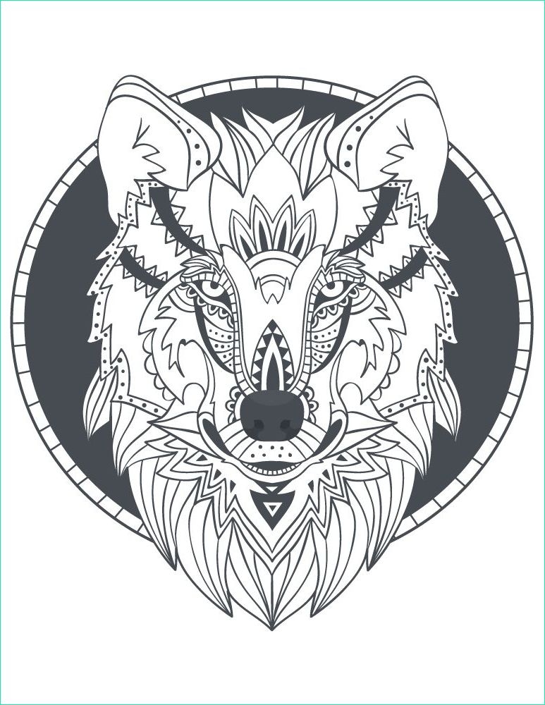 Mandala Animaux Loup Luxe Photos totem Loup Imprimer Des Coloriages Parfait Tattoo