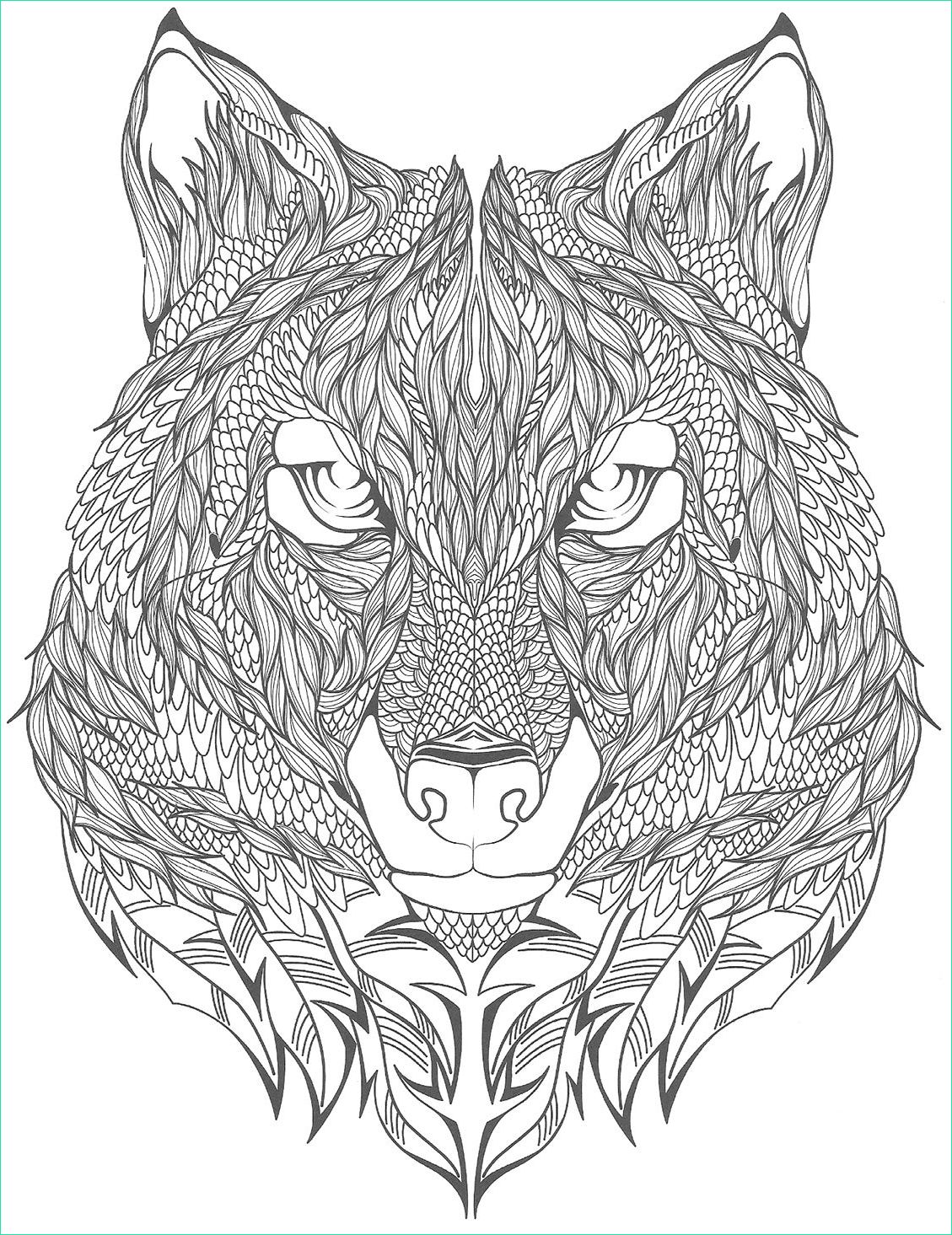 Mandala Animaux Loup Unique Photos Tatouage Loup à Colorier