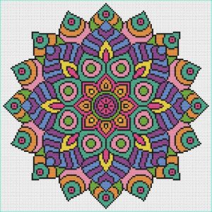 Mandala Stitch Impressionnant Collection Mandala Cross Stitch Kit Colourful Geometric Folksy