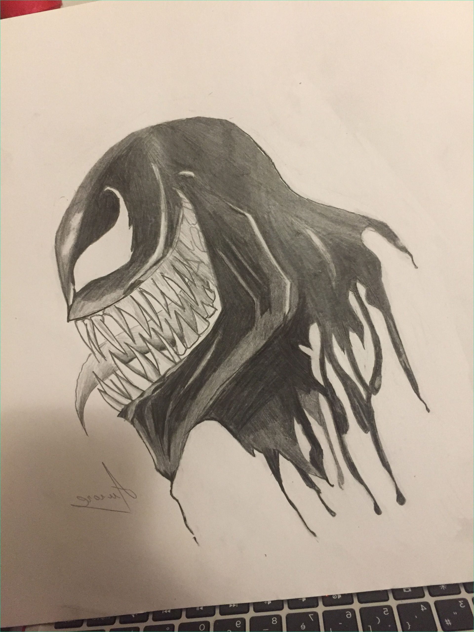 Marvel Dessin Cool Collection Dessin Venom Marvel Crayon Anti Héros Art Arts Black