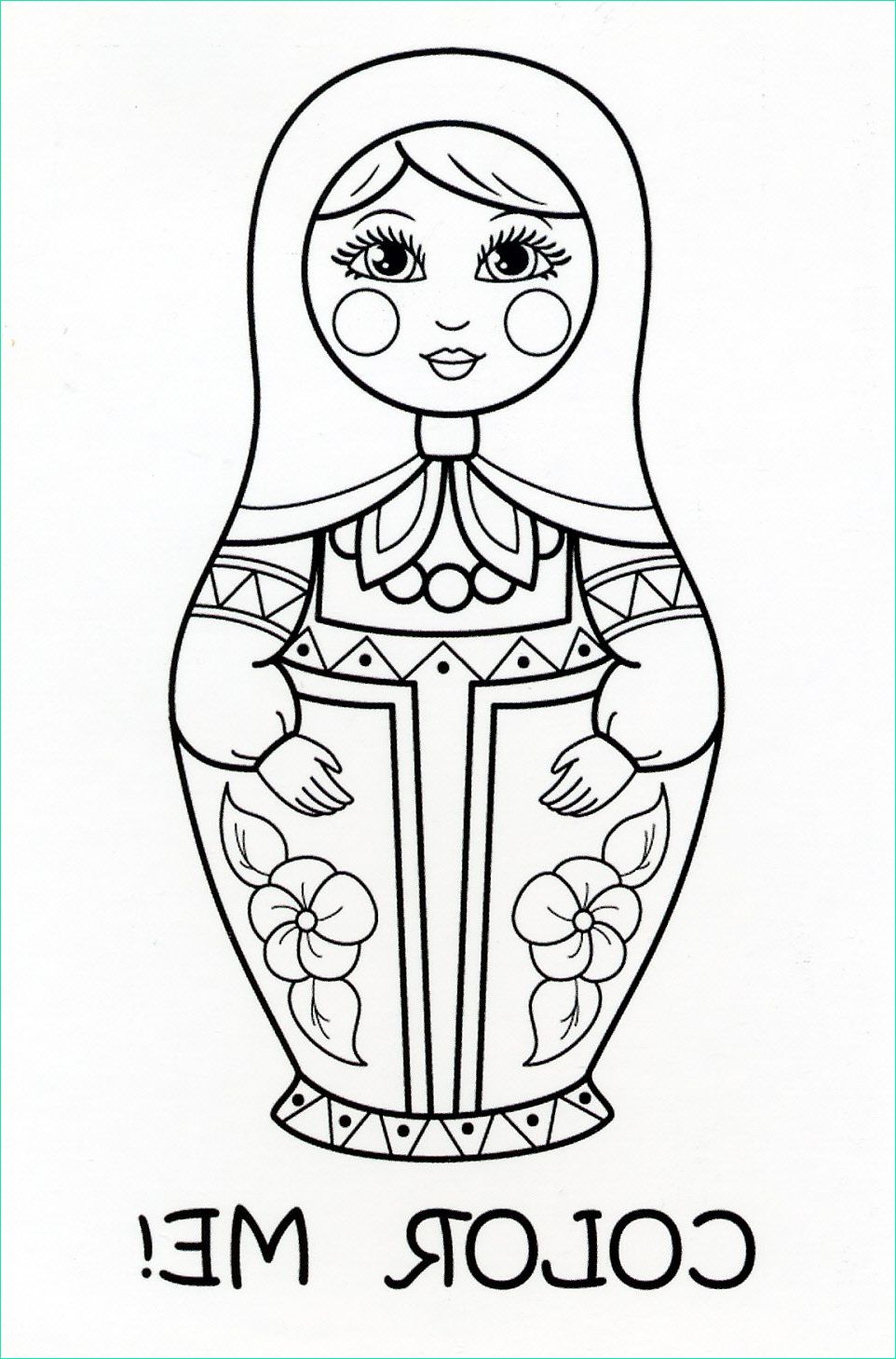 Matriochka Coloriage Beau Images Matryoshka Doll Coloring Postcard From Diana In Saransk