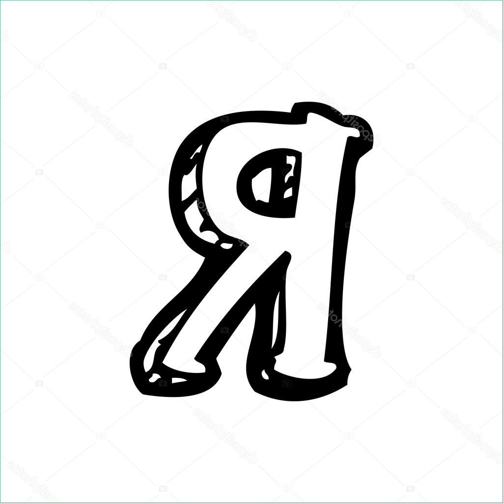 R Dessin Élégant Stock Caricature Lettre R Image Vectorielle Par Lineartestpilot