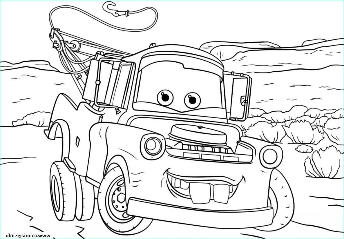 Cars A Colorier Beau Stock Coloriage tow Mater From Cars 3 Disney Jecolorie