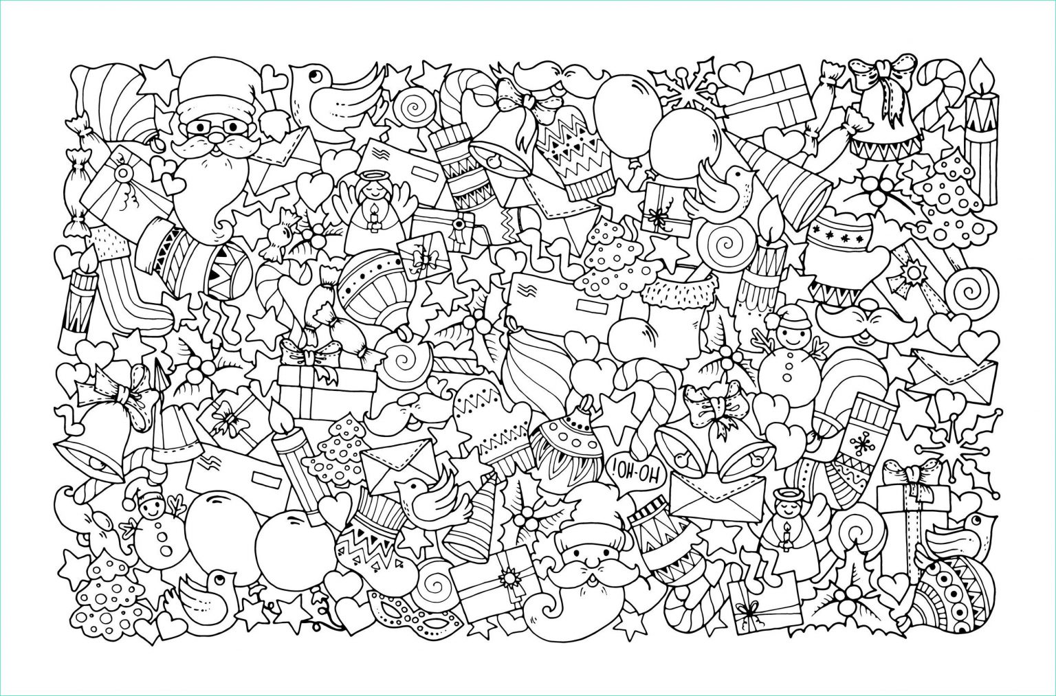 Coloriage De Noel Pour Adulte Inspirant Image Noel Doodle Pere Noel