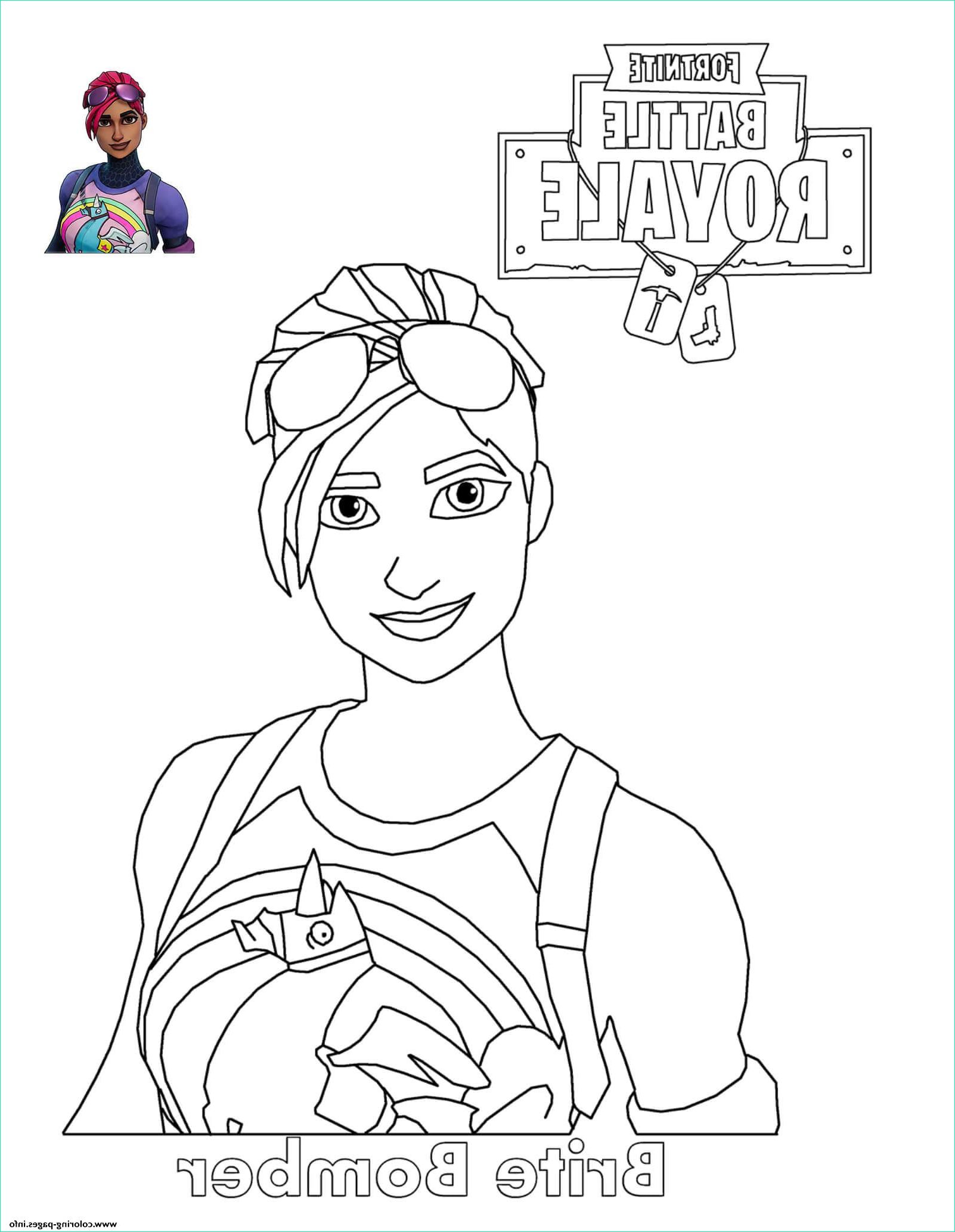 Coloriage fortnite Luxe Collection Brite Bomber fortnite Battle Royale Coloring Pages Printable