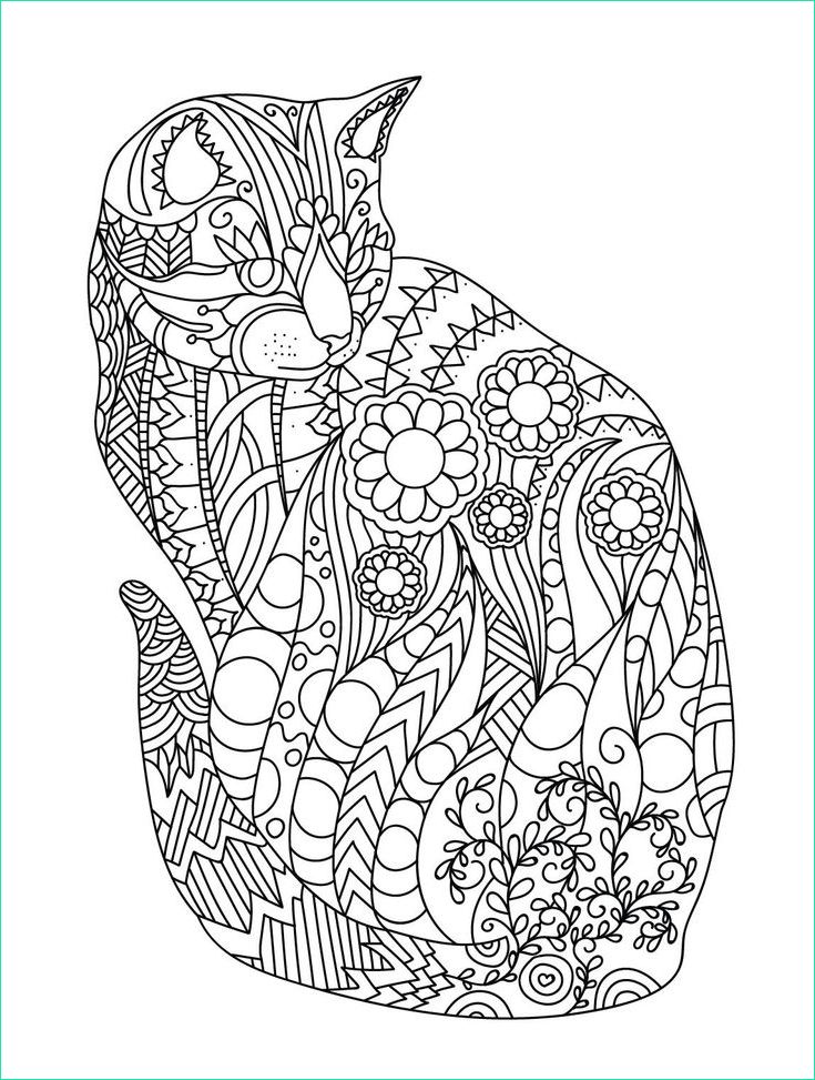 Coloriage Mandala Animaux Chat Impressionnant Image Mandala Cat Art Mandala