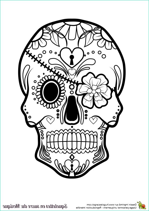 Coloriage Mandala Tete De Mort Beau Image Coloriage Crâne En Sucre Mexicain Bandeau Et Fleurs